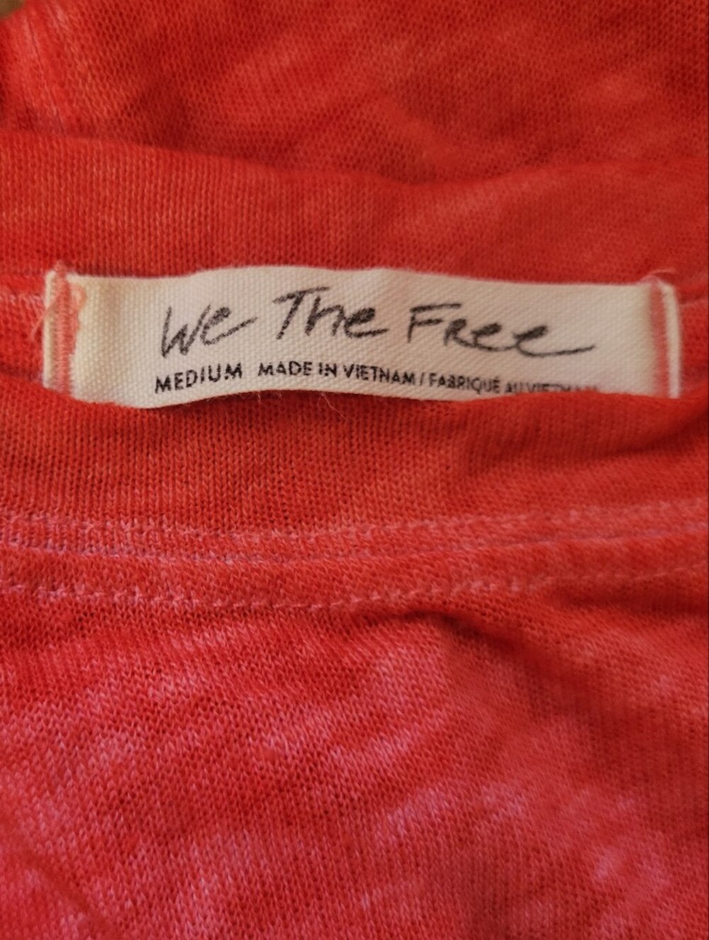Free People We The Free Relaxed Fit Cassidy Oversized In Poppy Raw Hem Tee M,EUC - Picture 13 of 16